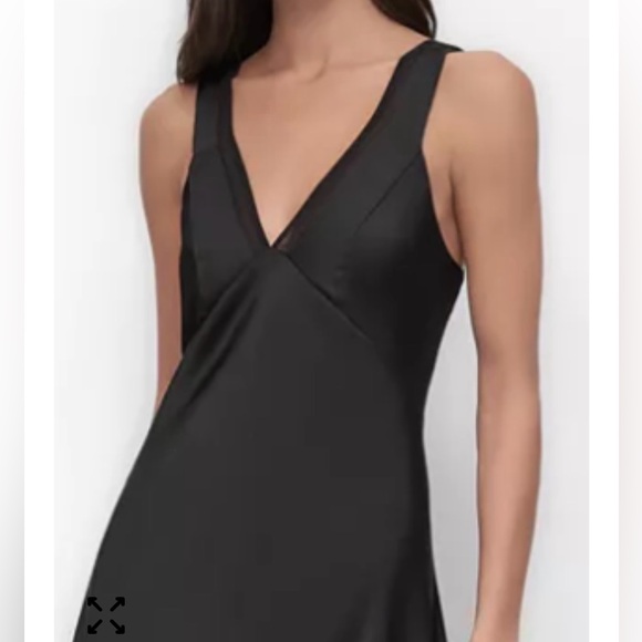 DKNY black satin midi slip dress sleeveless size 8 NEW - Picture 2 of 11